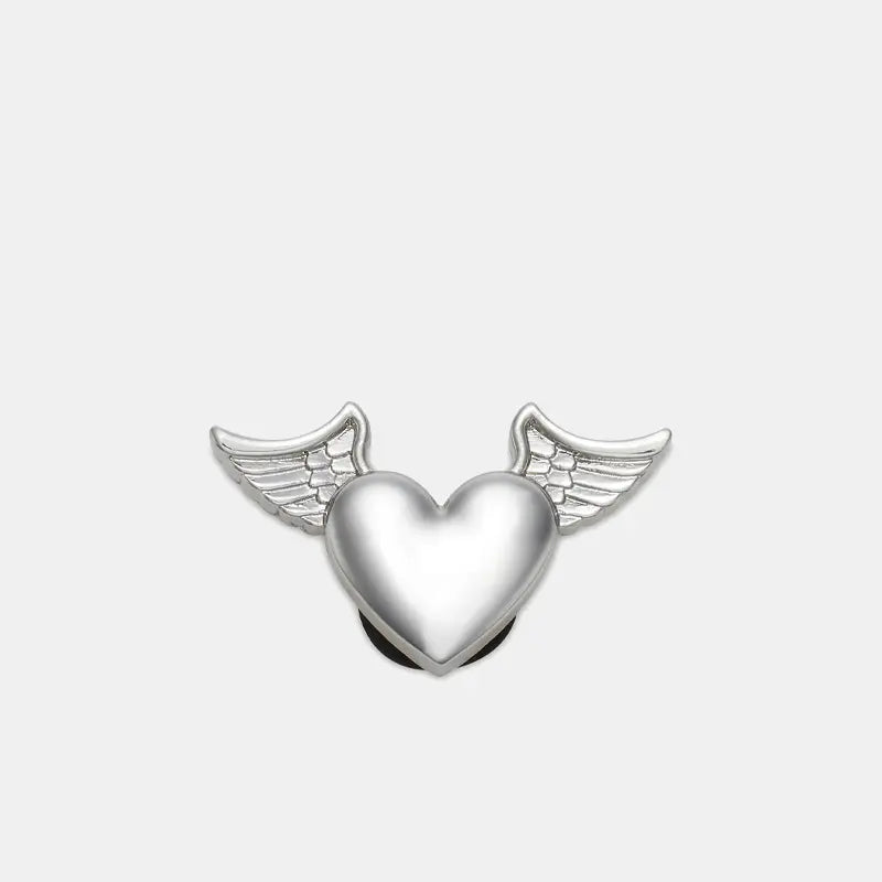 Silver Metal Heart And Wings