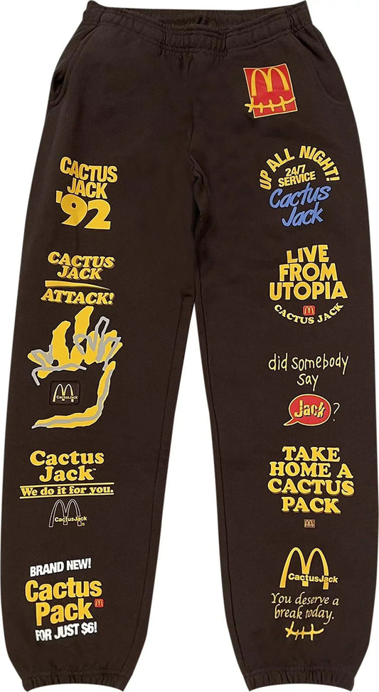 Cactus Jack by Travis Scott x McDonald's Sticker Bomb Sweatpants 'Brown'