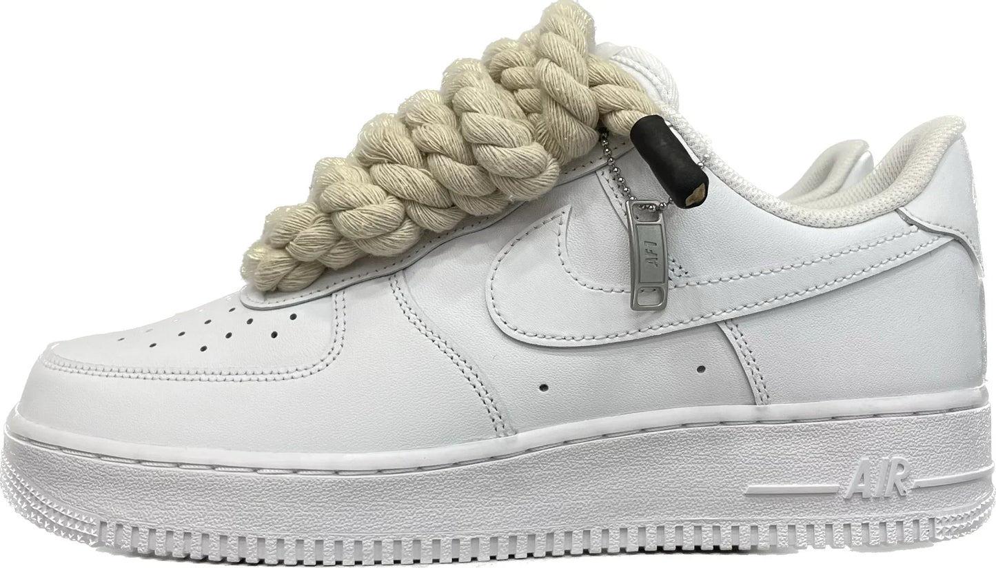 AIR FORCE WITH ROPE LACE WHITE