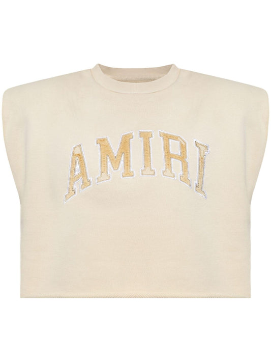 AMIRI logo-print cropped tank top