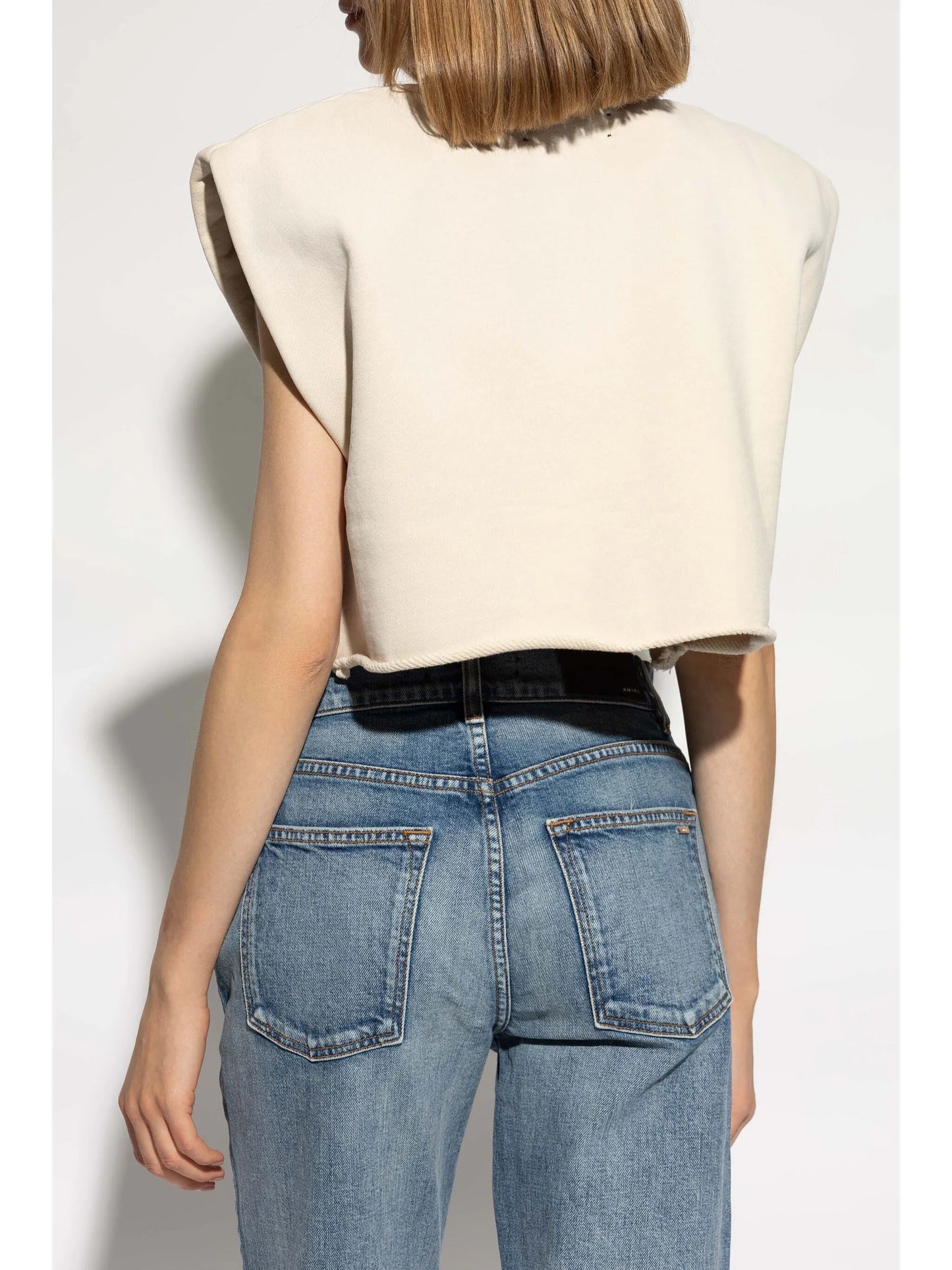 AMIRI logo-print cropped tank top