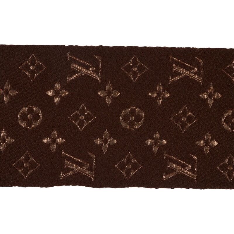 Brown and Gold Monogram Logomania Shine Scarf