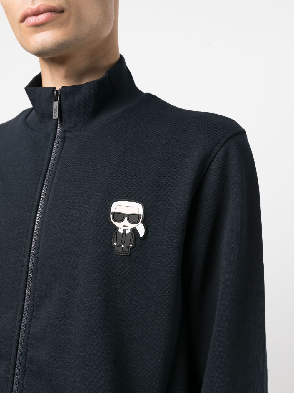 Karl Lagerfeld logo-patch zip-up jacket