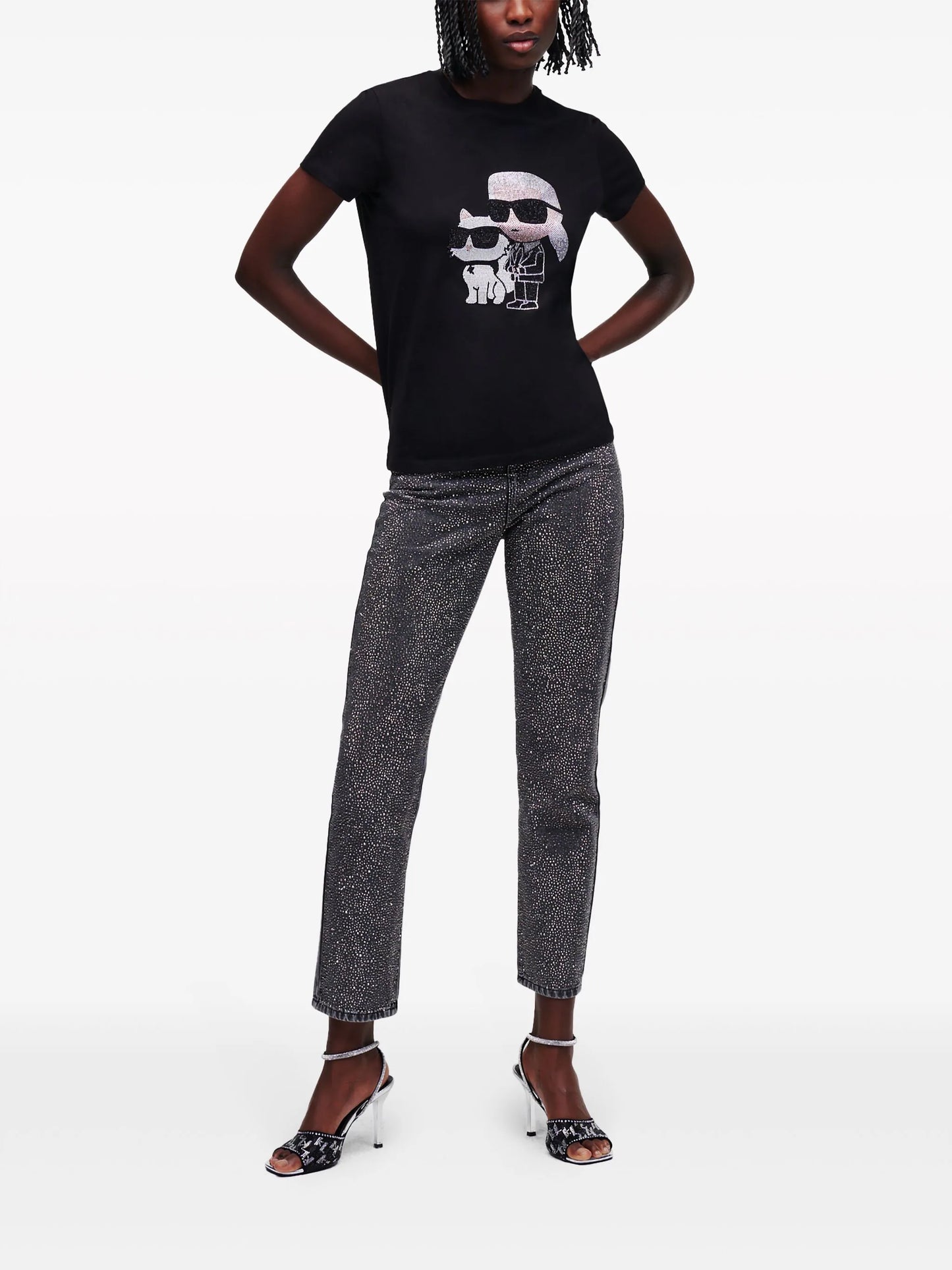 Karl Lagerfeld Ikonik rhinestone-embellished T-shir