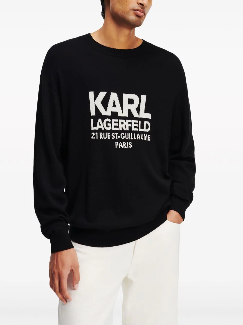 Karl Lagerfeld Rue St-Guillaume intarsia wool jumper