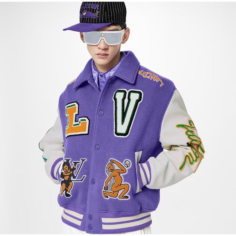Louis Vuitton Multi-Patches Mixed Leather Varsity Jacket