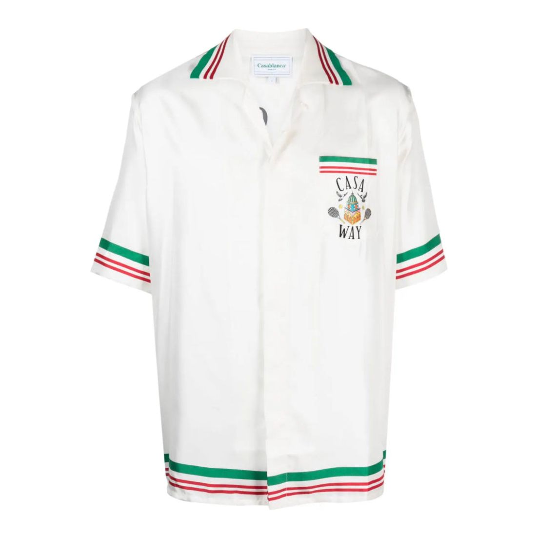 Tennis Club Icon Striped Silk Shirt