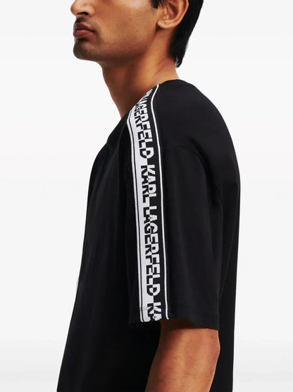Karl Lagerfeld logo-tape organic-cotton T-shirt