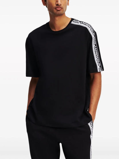 Karl Lagerfeld logo-tape organic-cotton T-shirt