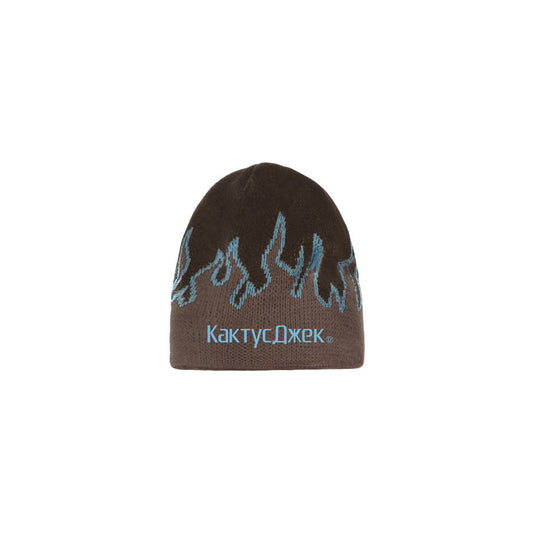 TRAVIS SCOTT CJ FLAME LOGO BEANIE GREY