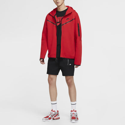 Men's Nike Sportswear NSW Tech Fleece Zipper Cardigan Hooded Jacket Autumn Red CU4490-657