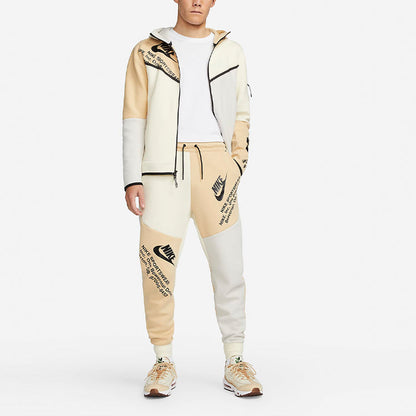 Nike Sportswear Tech Fleece Logo Printing Colorblock Lacing Bundle Feet Sports Long White DM6481-252