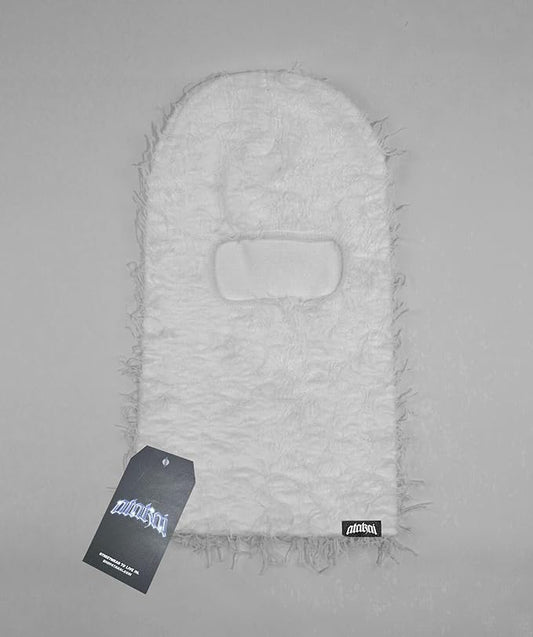 White Distressed Balaclava Face Mask Clothing