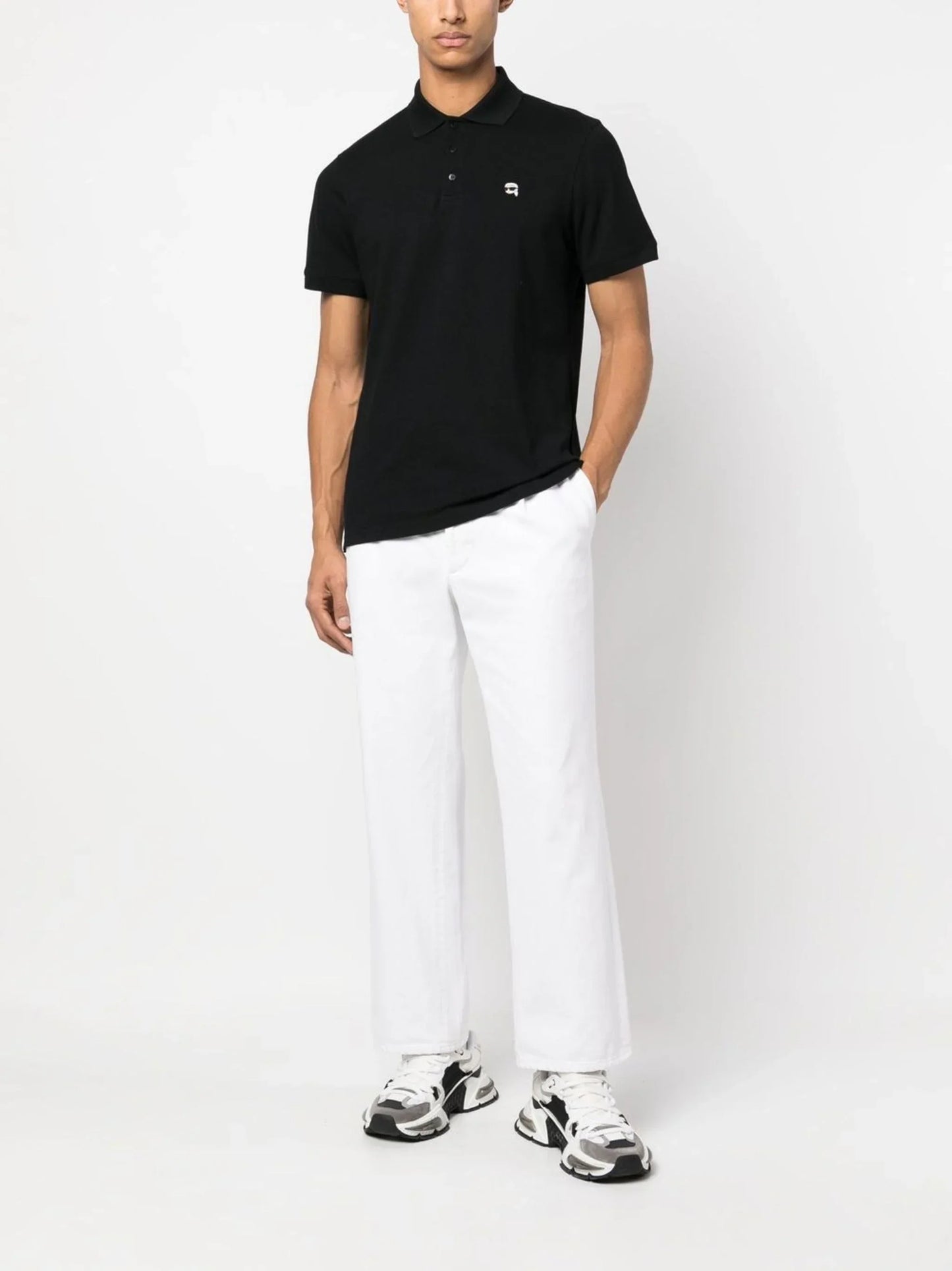 Karl Lagerfeld Ikonik Patch organic-cotton polo shirt