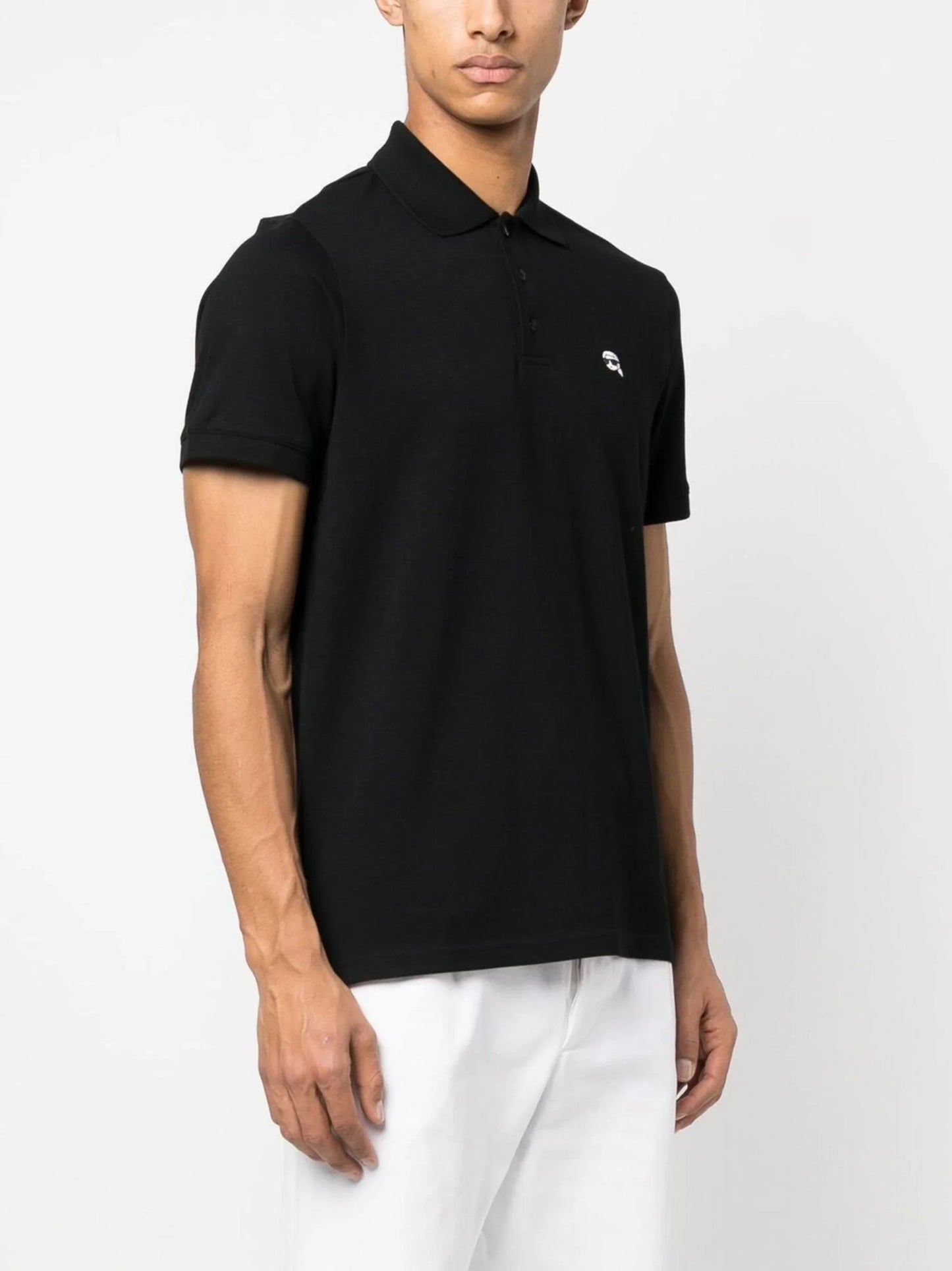 Karl Lagerfeld Ikonik Patch organic-cotton polo shirt