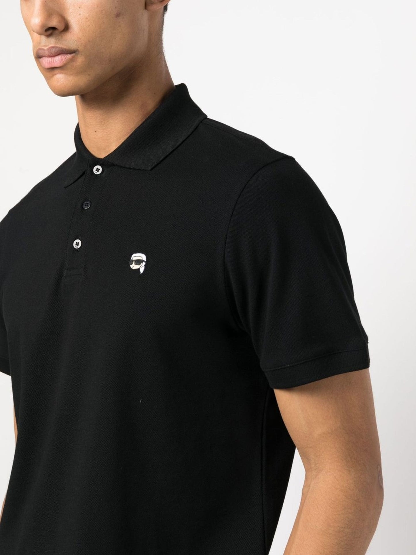 Karl Lagerfeld Ikonik Patch organic-cotton polo shirt
