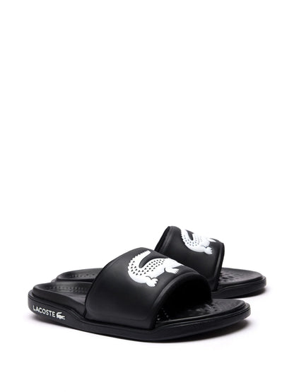 Lacoste Croco Dualiste logo strap slides