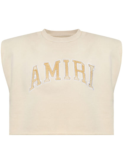 AMIRI logo-print cropped tank top