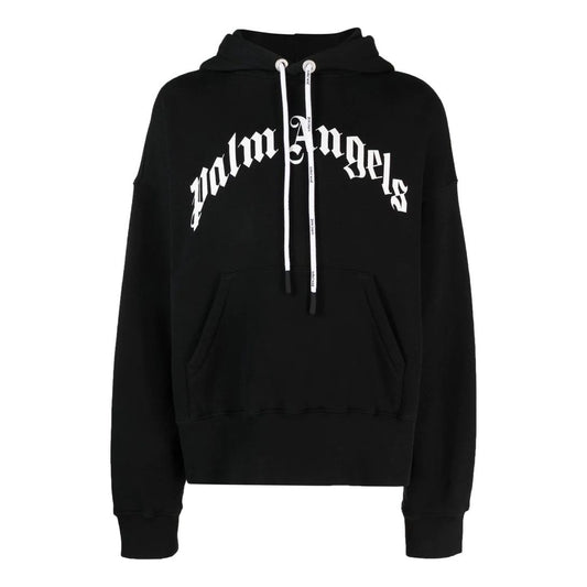 Curved Logo-Print Hoodie