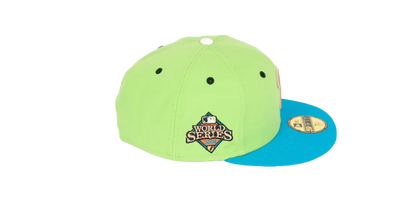 New Era 59Fifty Philadelphia Phillies 2008 World Series "Stone Age Pack" Fitted Hat - Lime Green