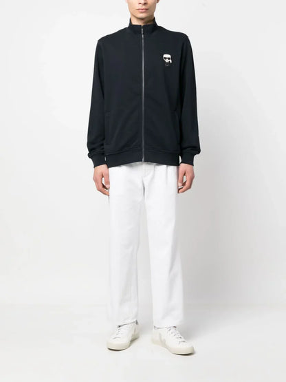 Karl Lagerfeld logo-patch zip-up jacket