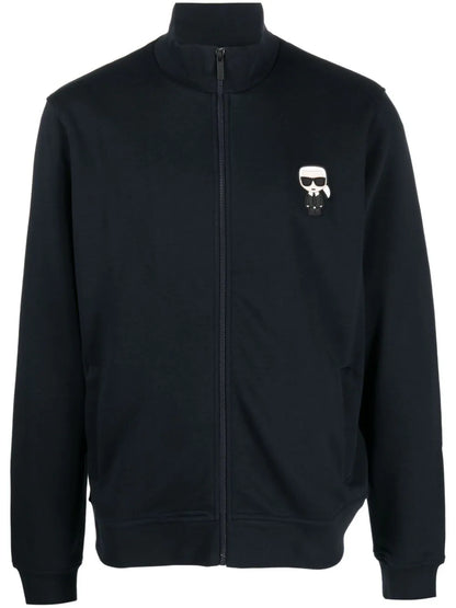 Karl Lagerfeld logo-patch zip-up jacket