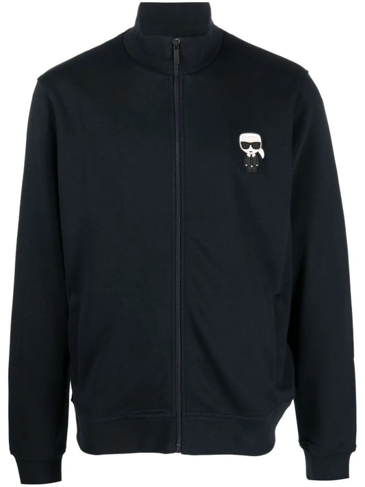 Karl Lagerfeld logo-patch zip-up jacket