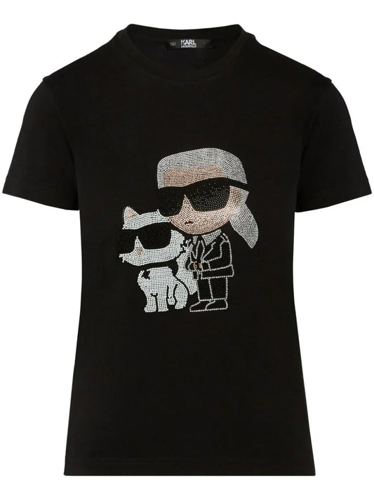 Karl Lagerfeld Ikonik rhinestone-embellished T-shir