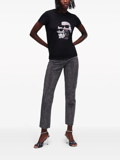 Karl Lagerfeld Ikonik rhinestone-embellished T-shir