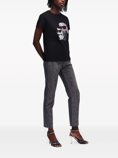 Karl Lagerfeld Ikonik rhinestone-embellished T-shir