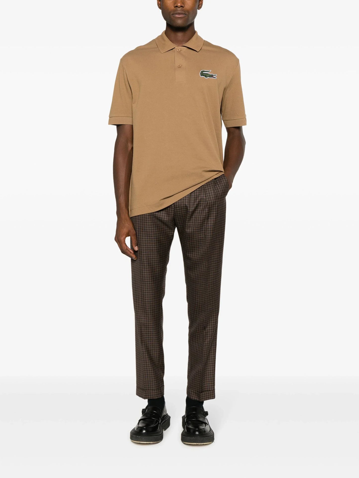 Lacoste logo-patch short-sleeved polo shirt