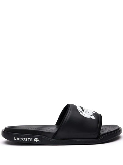 Lacoste Croco Dualiste logo strap slides