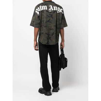 Logo-Band Camoflage Print T-Shirt