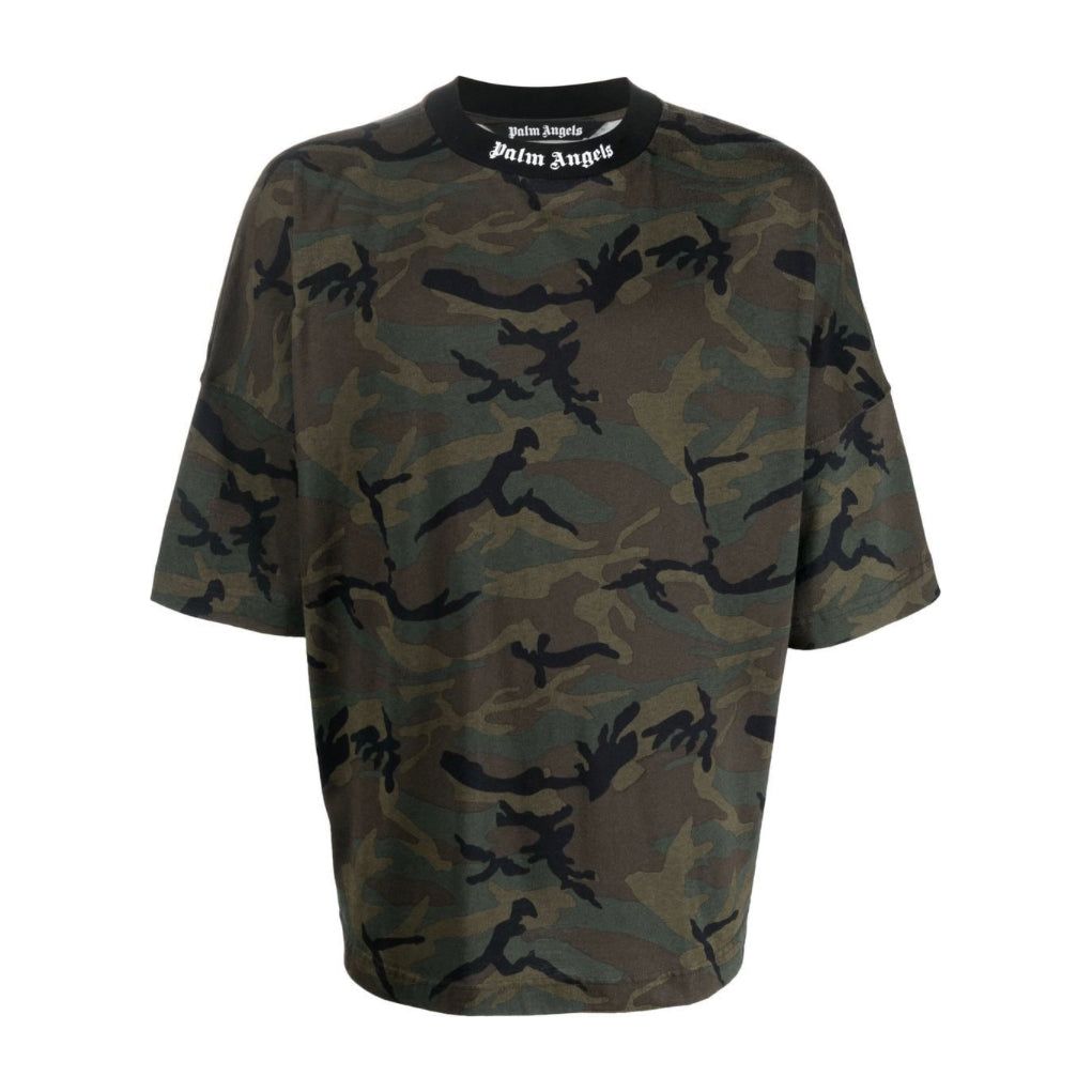 Logo-Band Camoflage Print T-Shirt