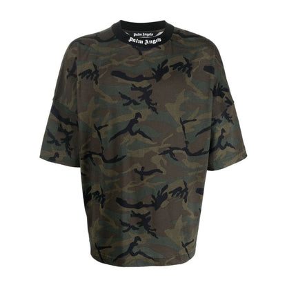 Logo-Band Camoflage Print T-Shirt