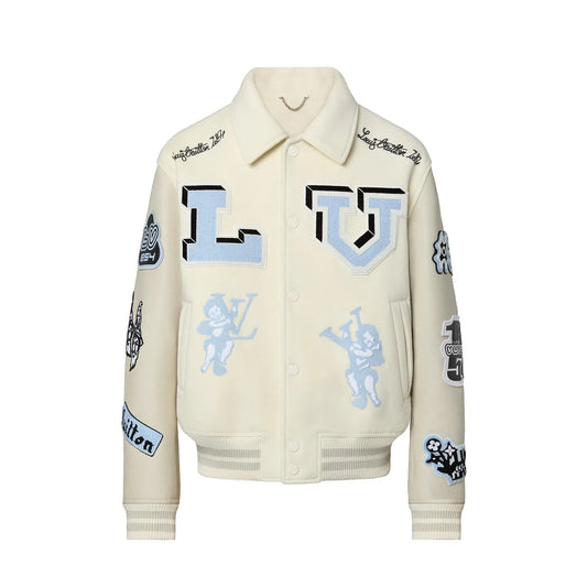 Louis Vuitton Multi-Patches Mixed Leather Varsity Blouson Clothing