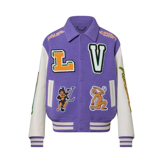 Louis Vuitton Multi-Patches Mixed Leather Varsity Jacket