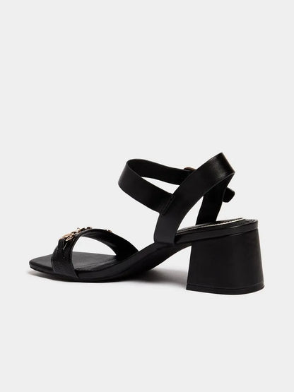 Luella Branded Jacquard Block Heel Sandals